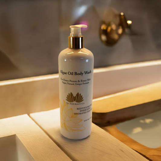 Dr. NAR Beauty Algae Oil Body Wash – Moisturizing, Hydrating & Nourishing Cleanser for Sensitive & Dry Skin – Suitable for Men, Women & Children – Non-Foaming, Vegan & Cruelty-Free – 16 oz Pump