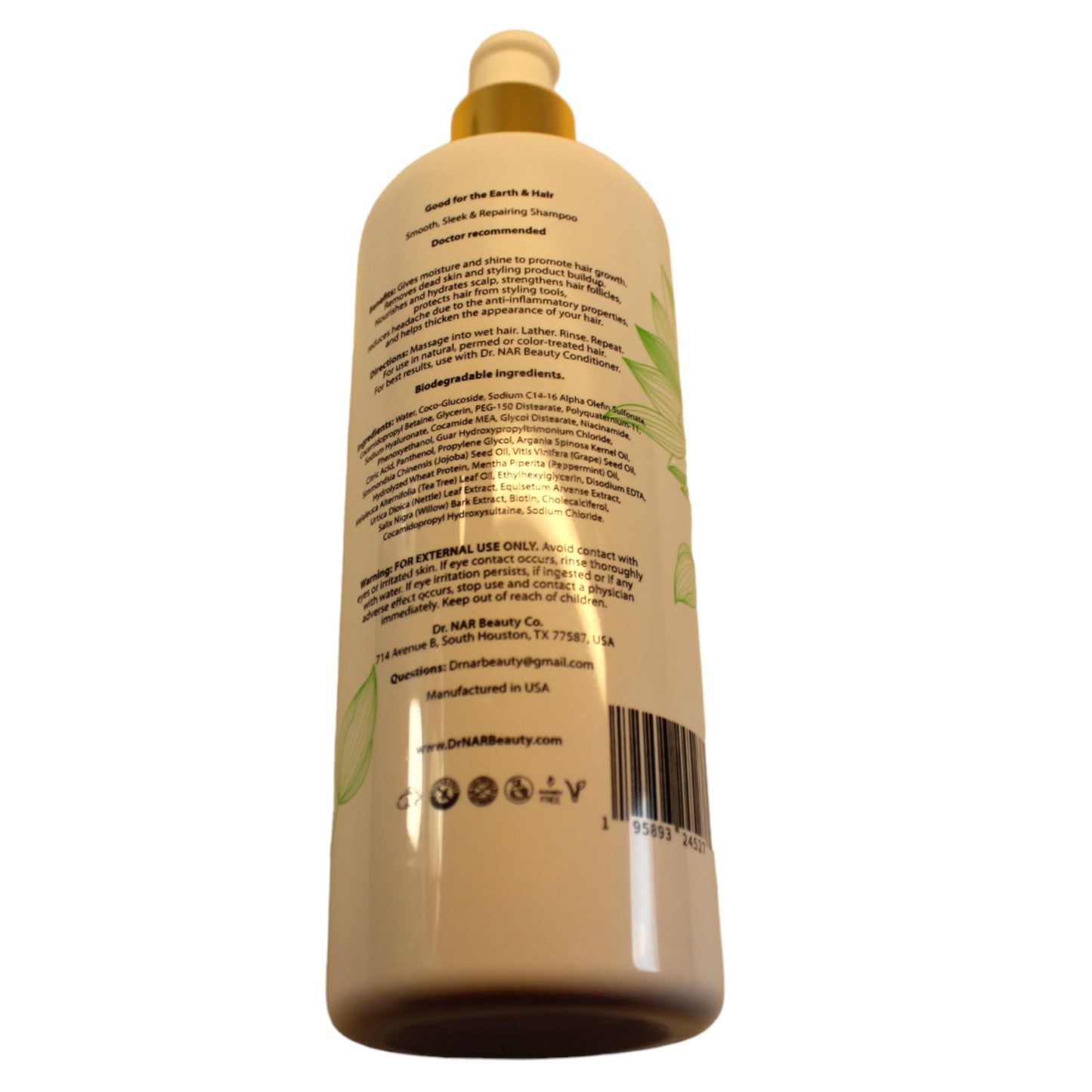 Dr. NAR Beauty Co. Biotin & Panthenol Moisturizing Shampoo – Hydrating, Nourishing Hair Growth & Anti-Dandruff Formula for Men & Women, Vegan, Sulfate-Free, Cruelty-Free, 16 oz.