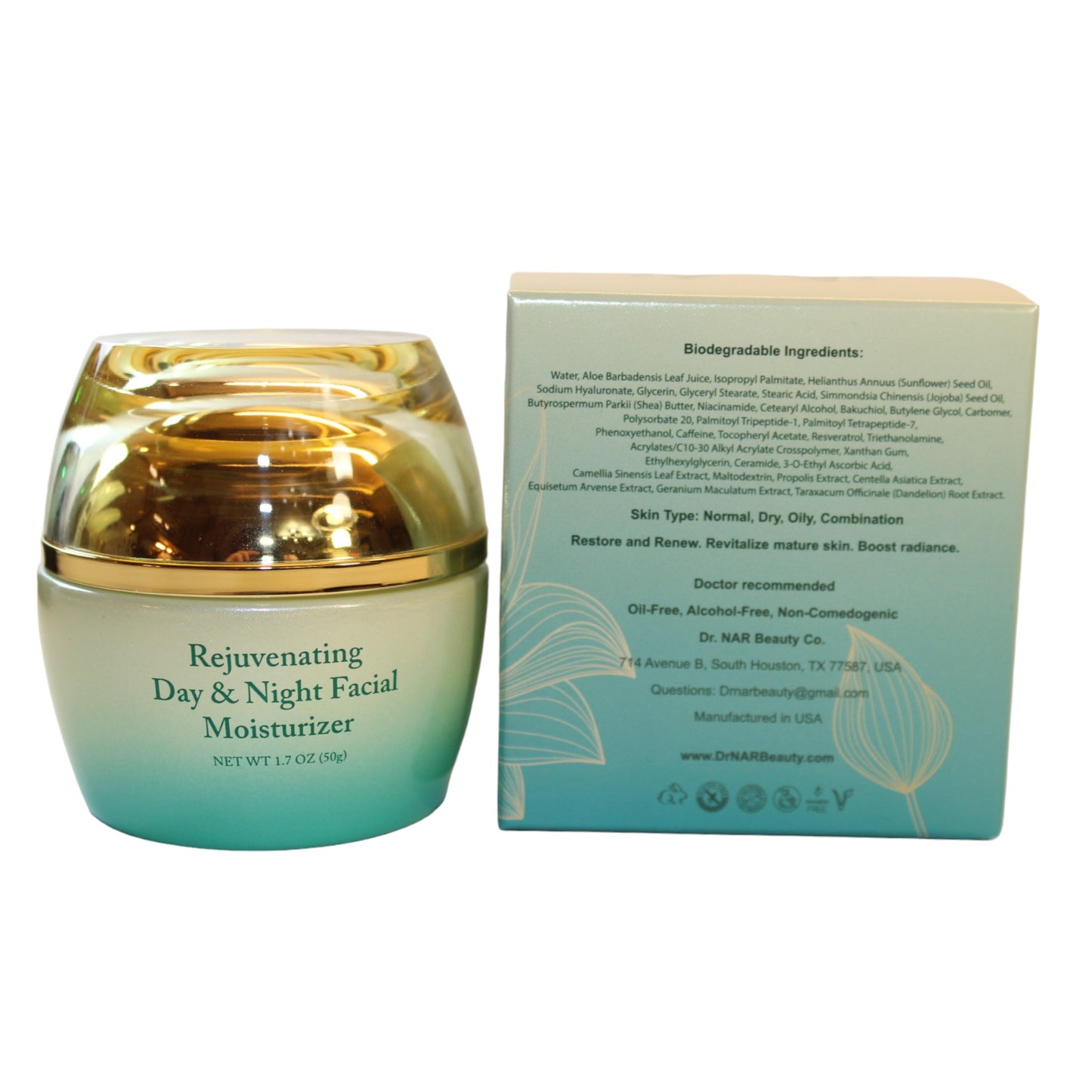 Dr. NAR Beauty Facial Moisturizer – Anti-Aging Night & Day Cream with Collagen, Vitamin C, Hyaluronic Acid, Ceramides, Caffeine, Resveratrol & Retinol – Anti-Wrinkle Formula for Deep Hydration – 50g